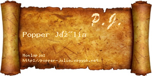 Popper Júlia névjegykártya